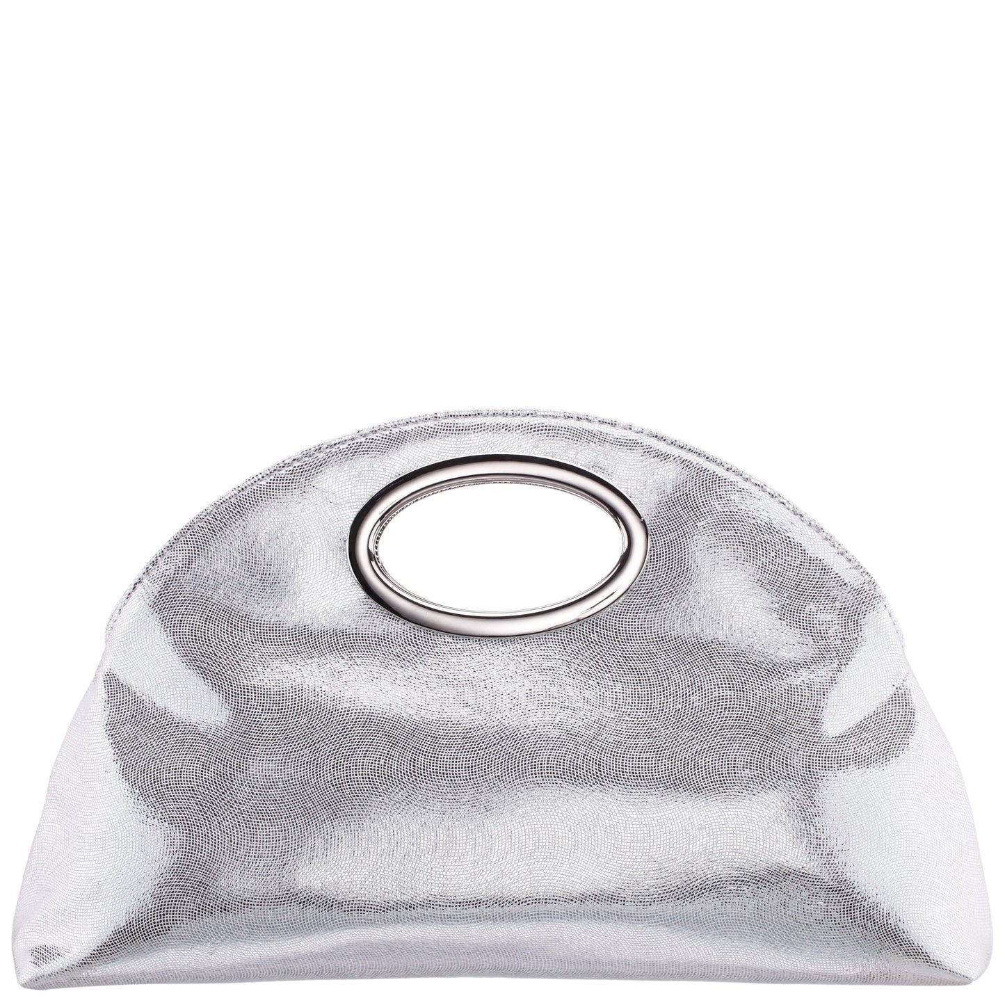 Nina Shoes Jael Silver Metallic Geo Swirl Fabric Handle Bag