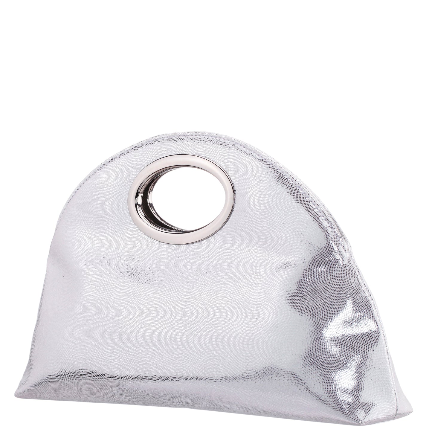 Nina Shoes Jael Silver Metallic Geo Swirl Fabric Handle Bag