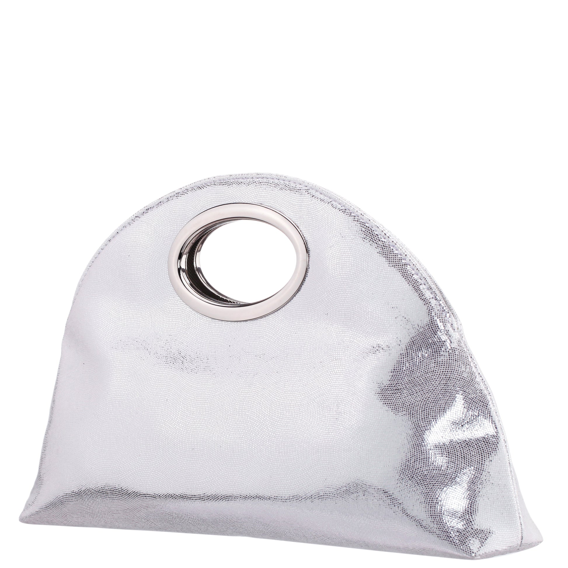 Nina Shoes Jael Silver Metallic Geo Swirl Fabric Handle Bag