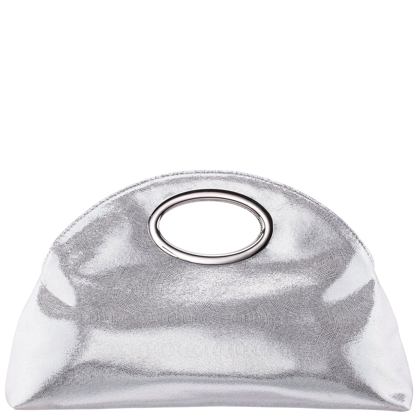 Nina Shoes Jael Silver Metallic Geo Swirl Fabric Handle Bag