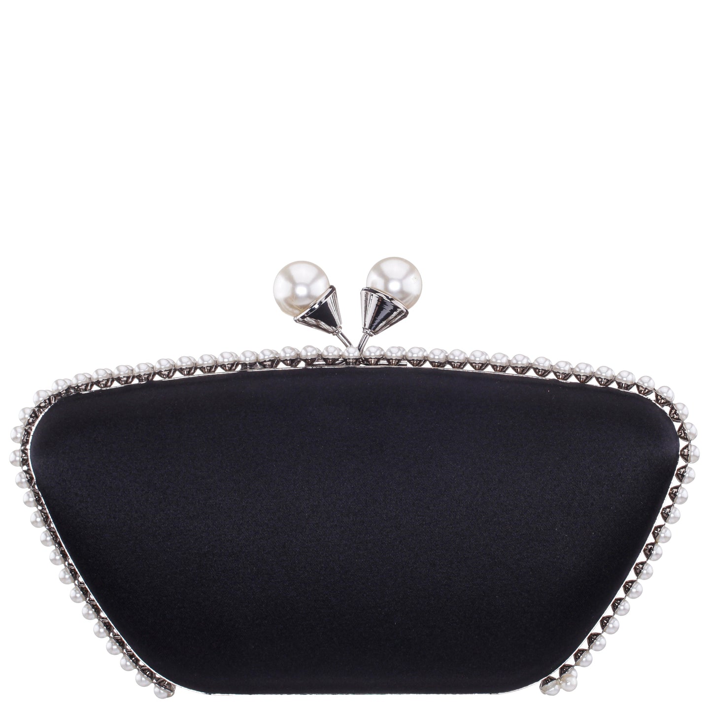 Nina Shoes Goddess Black Satin / Plastic Pearl Minaudiere