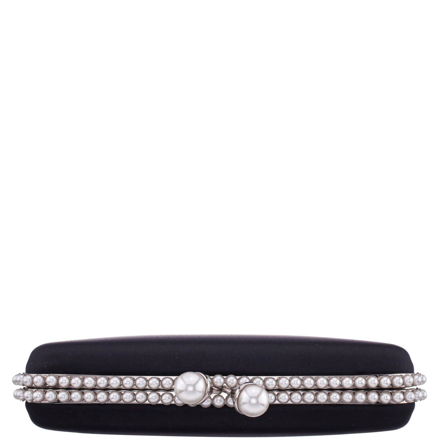 Nina Shoes Goddess Black Satin / Plastic Pearl Minaudiere