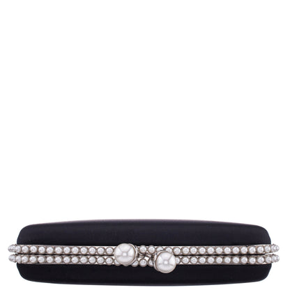 Nina Shoes Goddess Black Satin / Plastic Pearl Minaudiere
