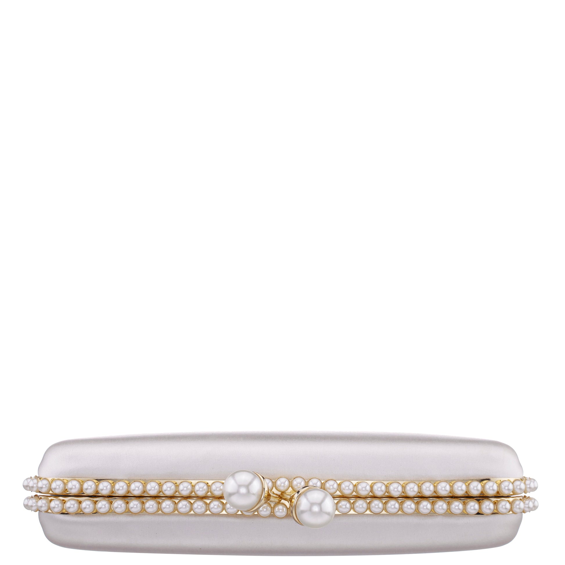 Nina Shoes Goddess Beige Satin / Plastic Pearl Minaudiere