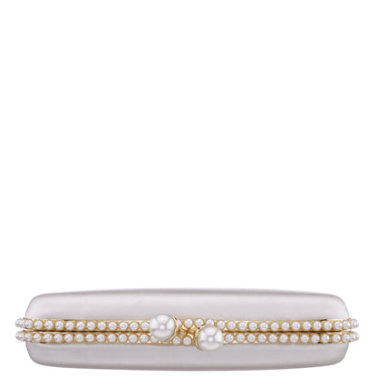 Nina Shoes Goddess Beige Satin / Plastic Pearl Minaudiere