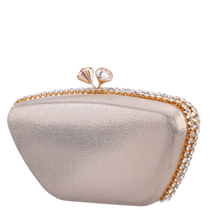 Nina Shoes Goddess Platino Reflective Suedette / Glass Crystal Minaudiere