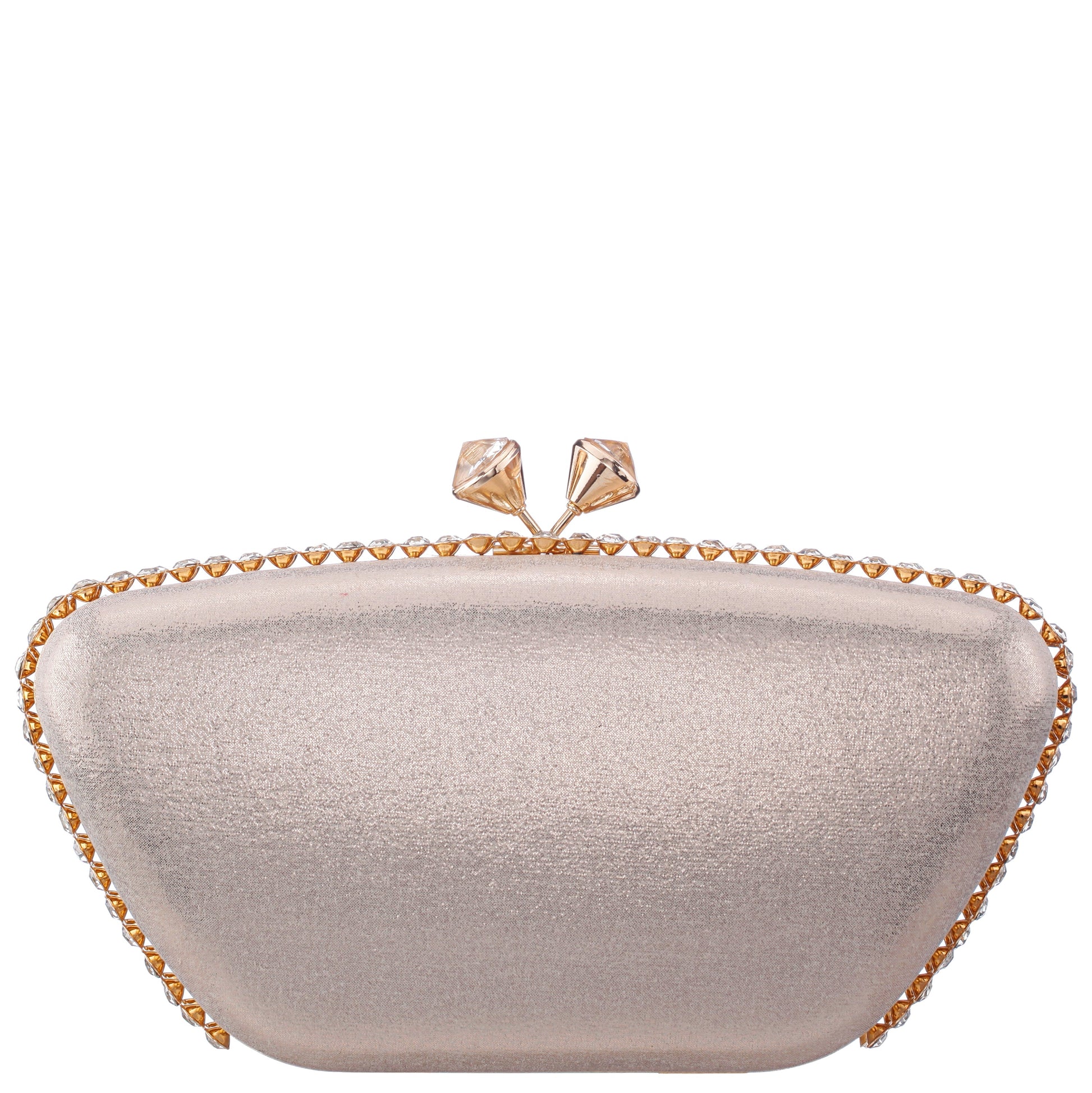 Nina Shoes Goddess Platino Reflective Suedette / Glass Crystal Minaudiere