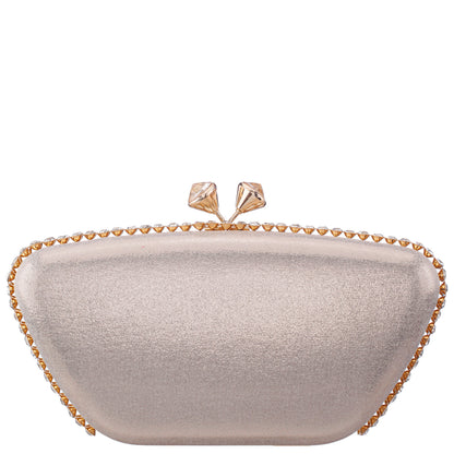 Nina Shoes Goddess Platino Reflective Suedette / Glass Crystal Minaudiere