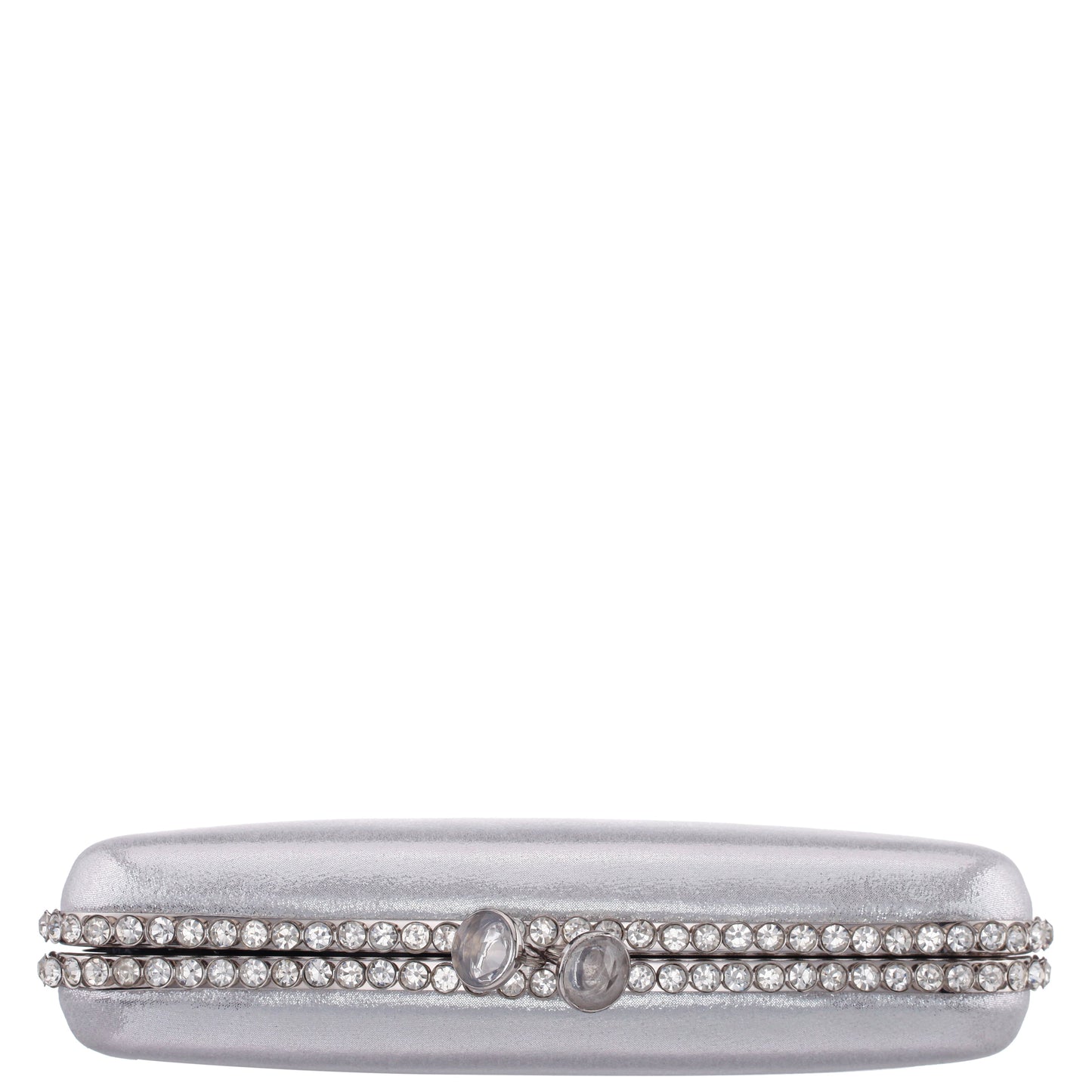Nina Shoes Goddess True Silver Reflective Suedette / Glass Crystal Minaudiere