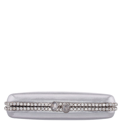 Nina Shoes Goddess True Silver Reflective Suedette / Glass Crystal Minaudiere