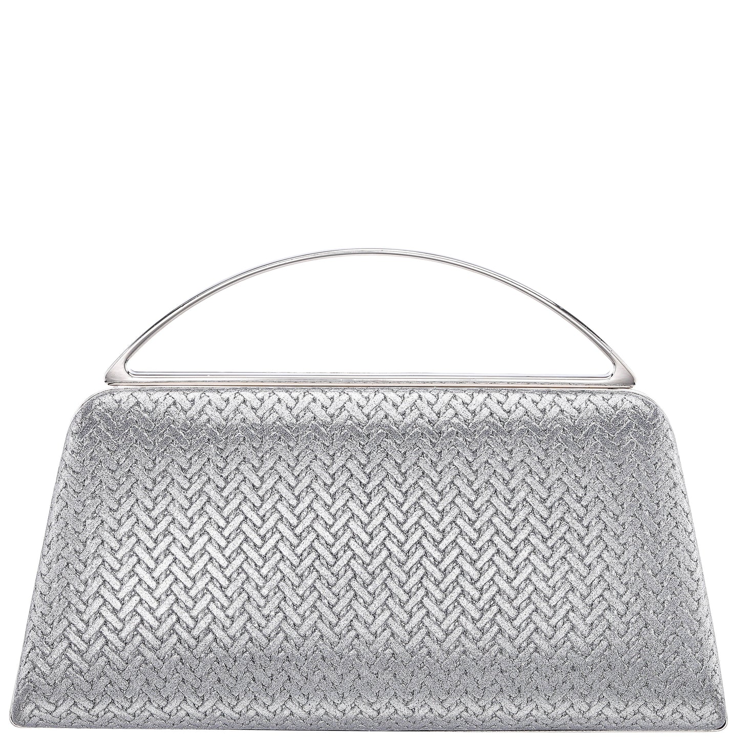 Nina Shoes Genesis-G Antique Silver Metallic Faux Weave Box Bag