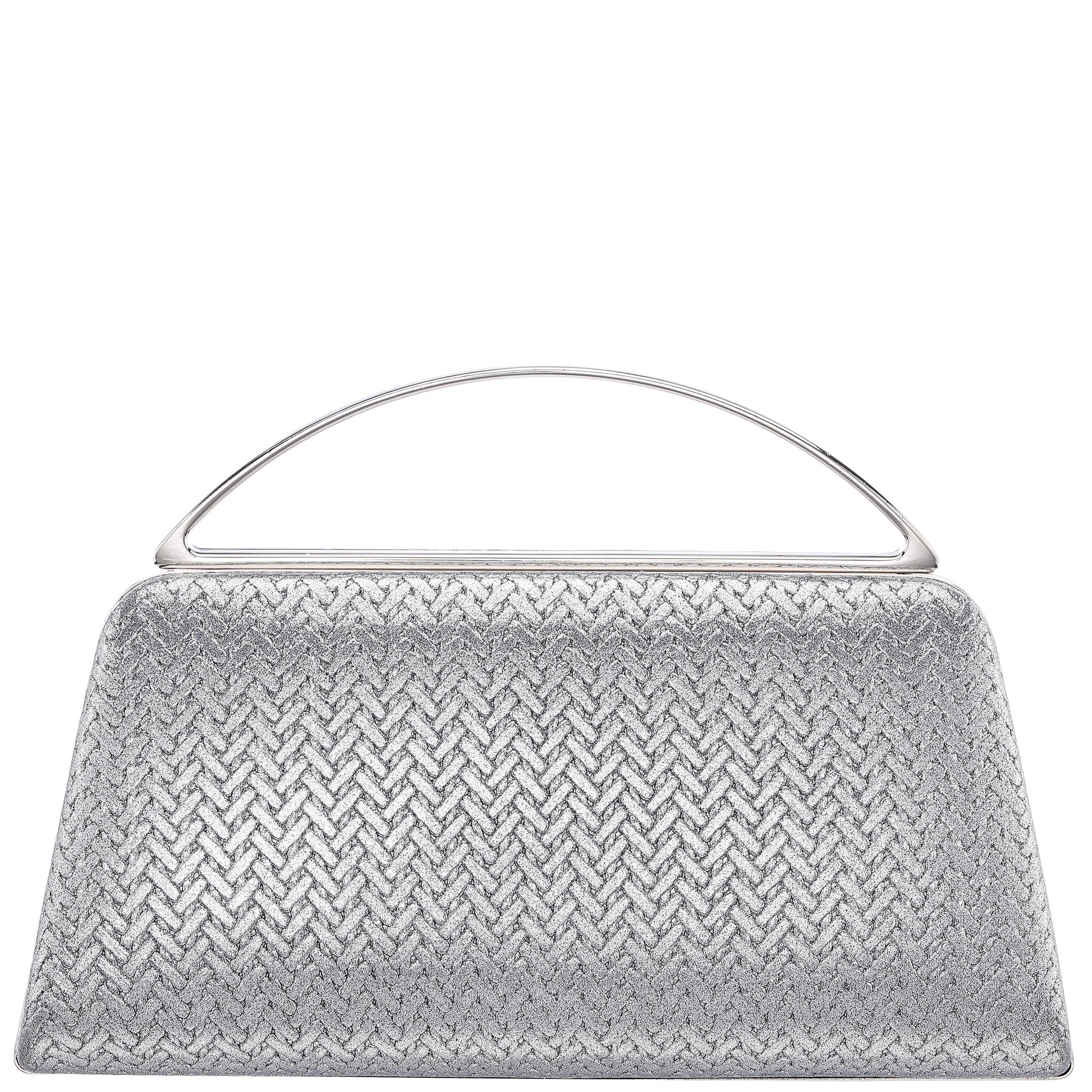 Nina Shoes Genesis-G Antique Silver Metallic Faux Weave Box Bag