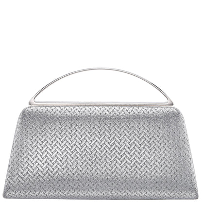 Nina Shoes Genesis-G Antique Silver Metallic Faux Weave Box Bag