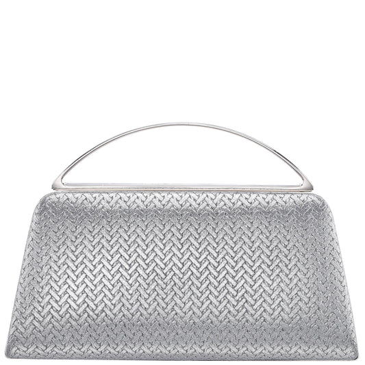 Nina Shoes Genesis-G Antique Silver Metallic Faux Weave Box Bag
