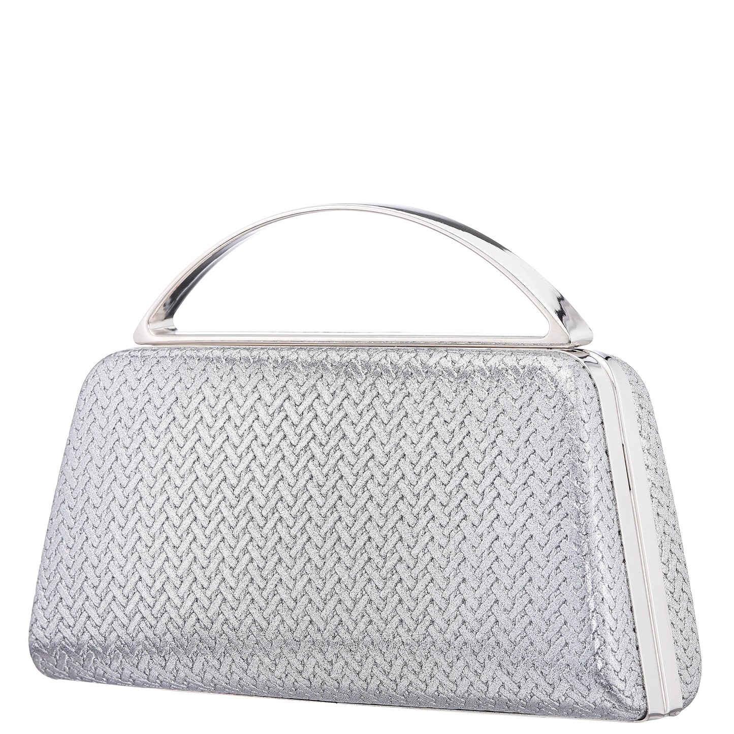 Nina Shoes Genesis-G Antique Silver Metallic Faux Weave Box Bag