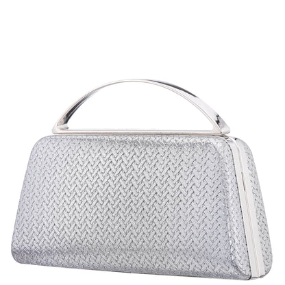 Nina Shoes Genesis-G Antique Silver Metallic Faux Weave Box Bag