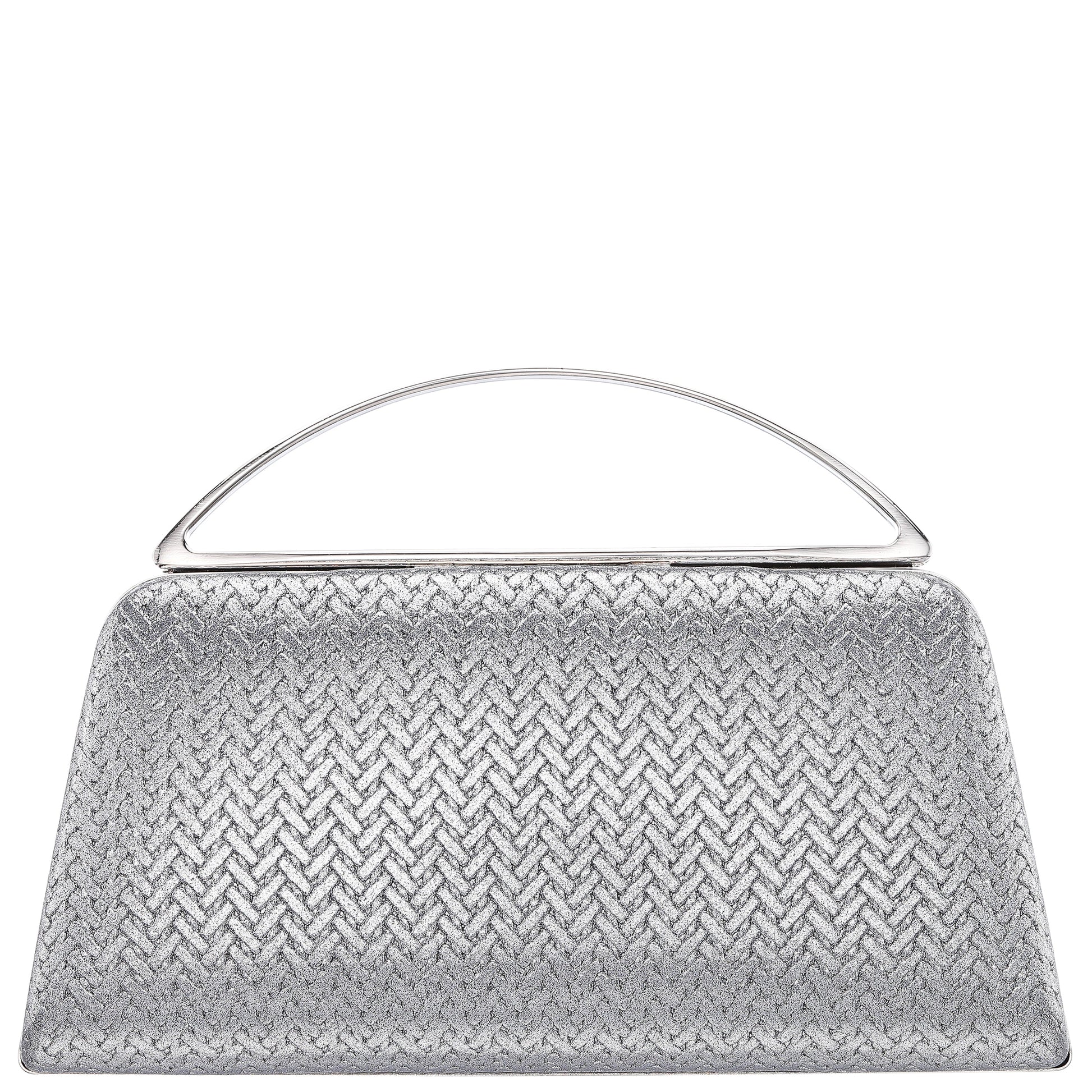 Nina Shoes Genesis-G Antique Silver Metallic Faux Weave Box Bag