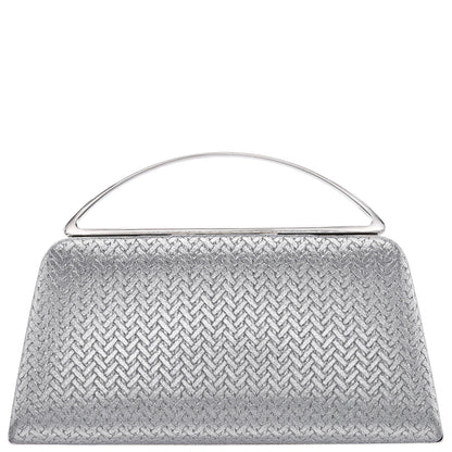 Nina Shoes Genesis-G Antique Silver Metallic Faux Weave Box Bag