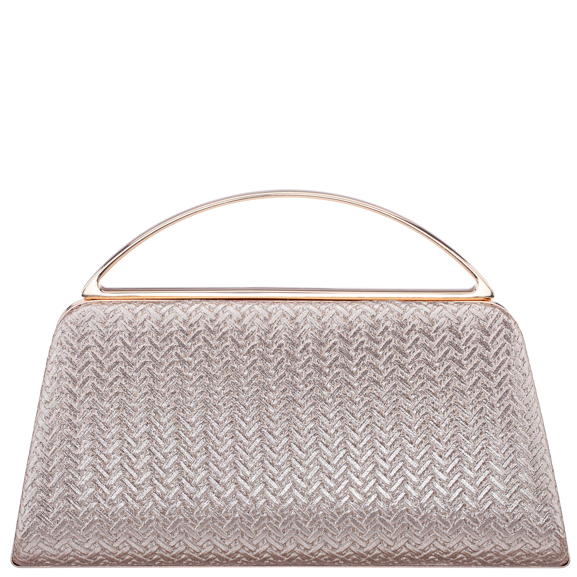 Nina Shoes Genesis-G Light Gold Metallic Faux Weave Box Bag