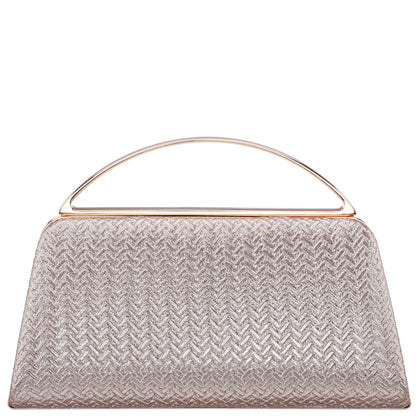 Nina Shoes Genesis-G Light Gold Metallic Faux Weave Box Bag