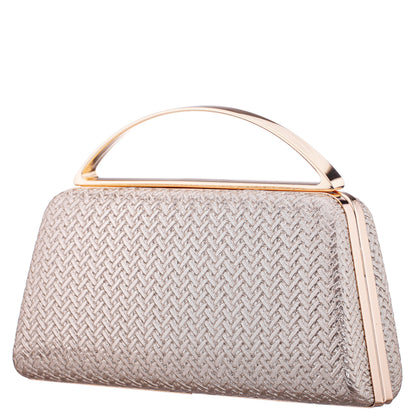 Nina Shoes Genesis-G Light Gold Metallic Faux Weave Box Bag