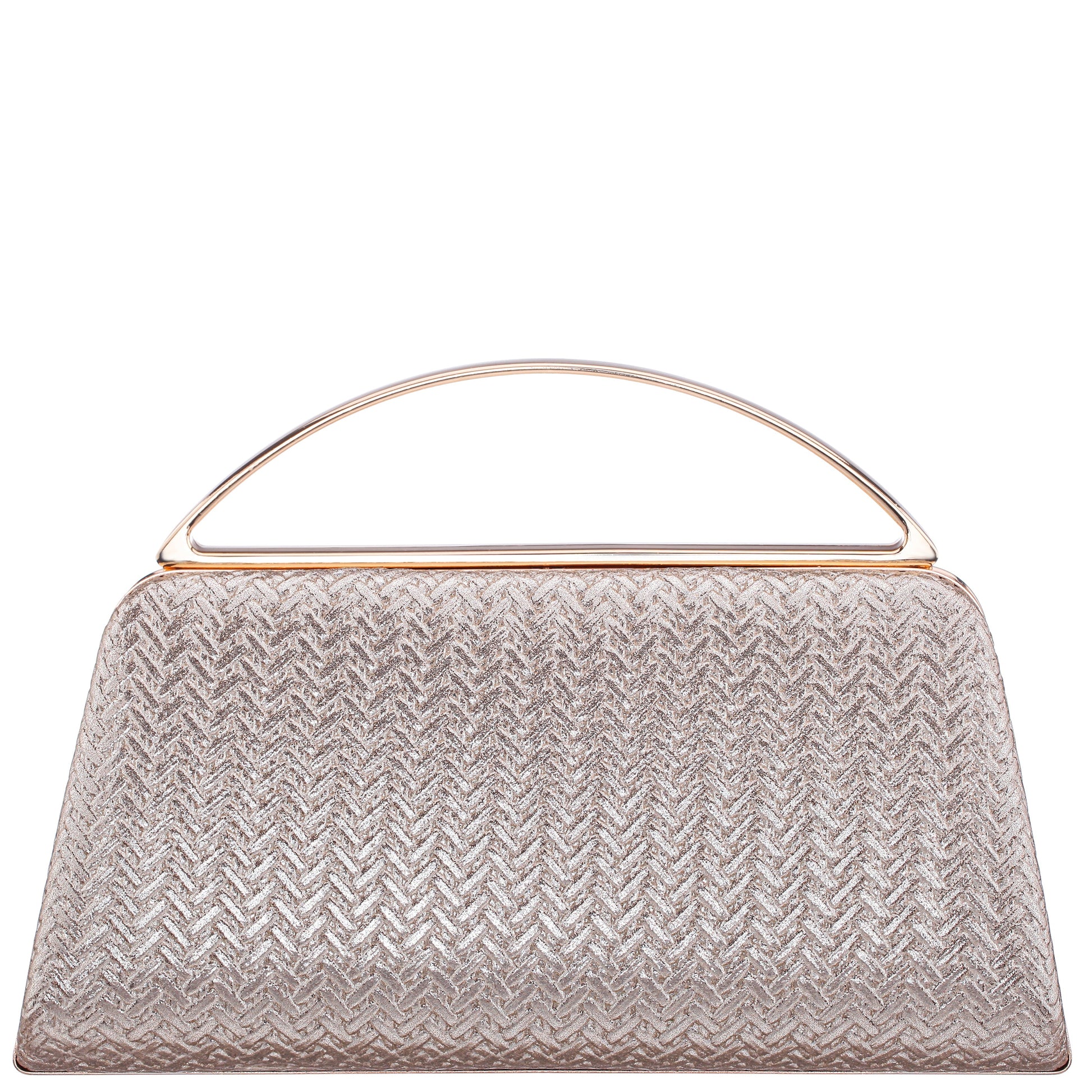 Nina Shoes Genesis-G Light Gold Metallic Faux Weave Box Bag