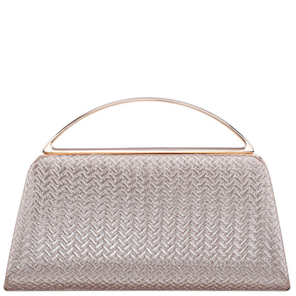 Nina Shoes Genesis-G Light Gold Metallic Faux Weave Box Bag