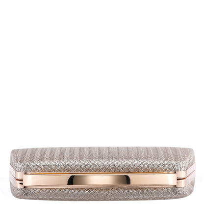 Nina Shoes Genesis-G Light Gold Metallic Faux Weave Box Bag