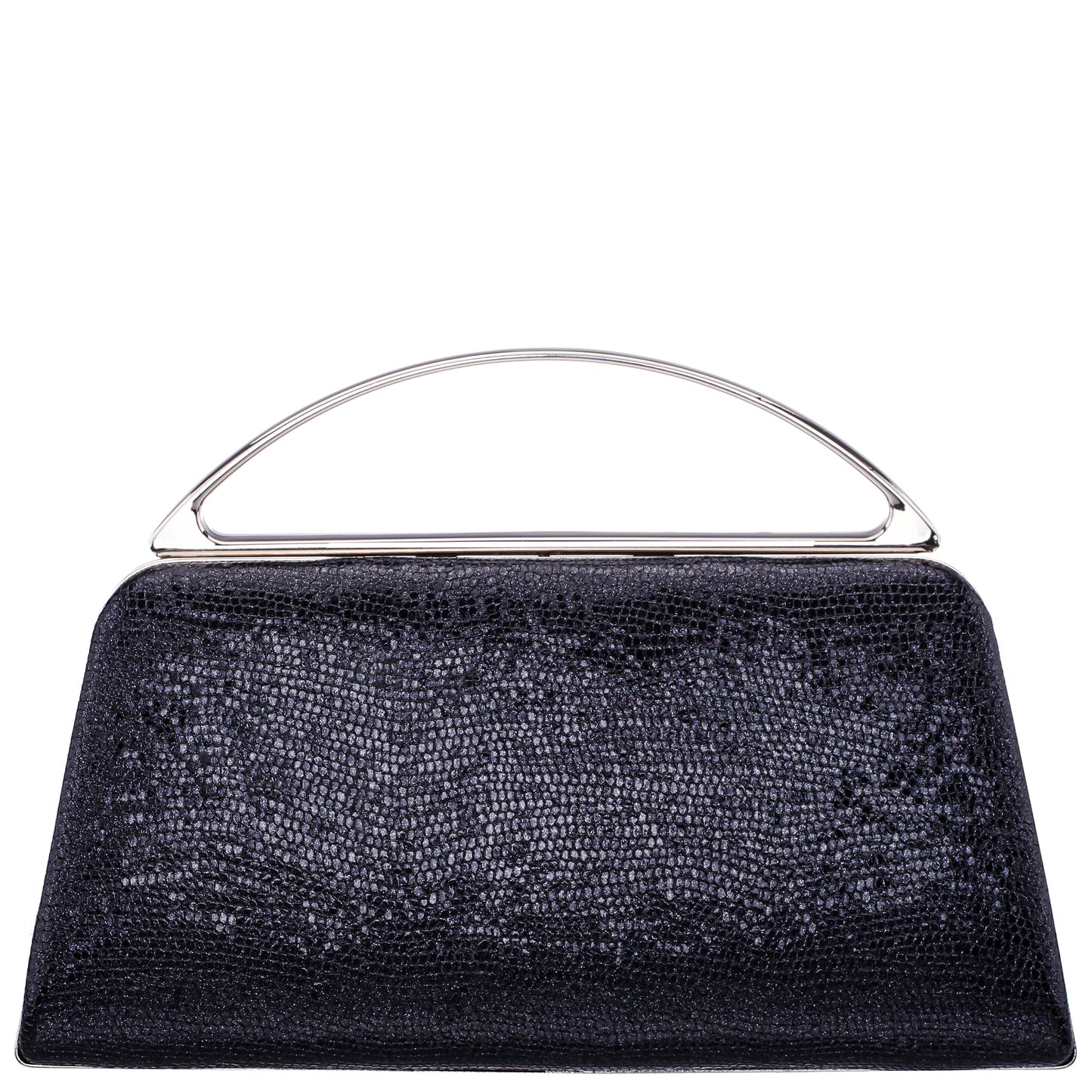 Nina Shoes Genesis-S Black Embossed Metallic Snake Minaudiere