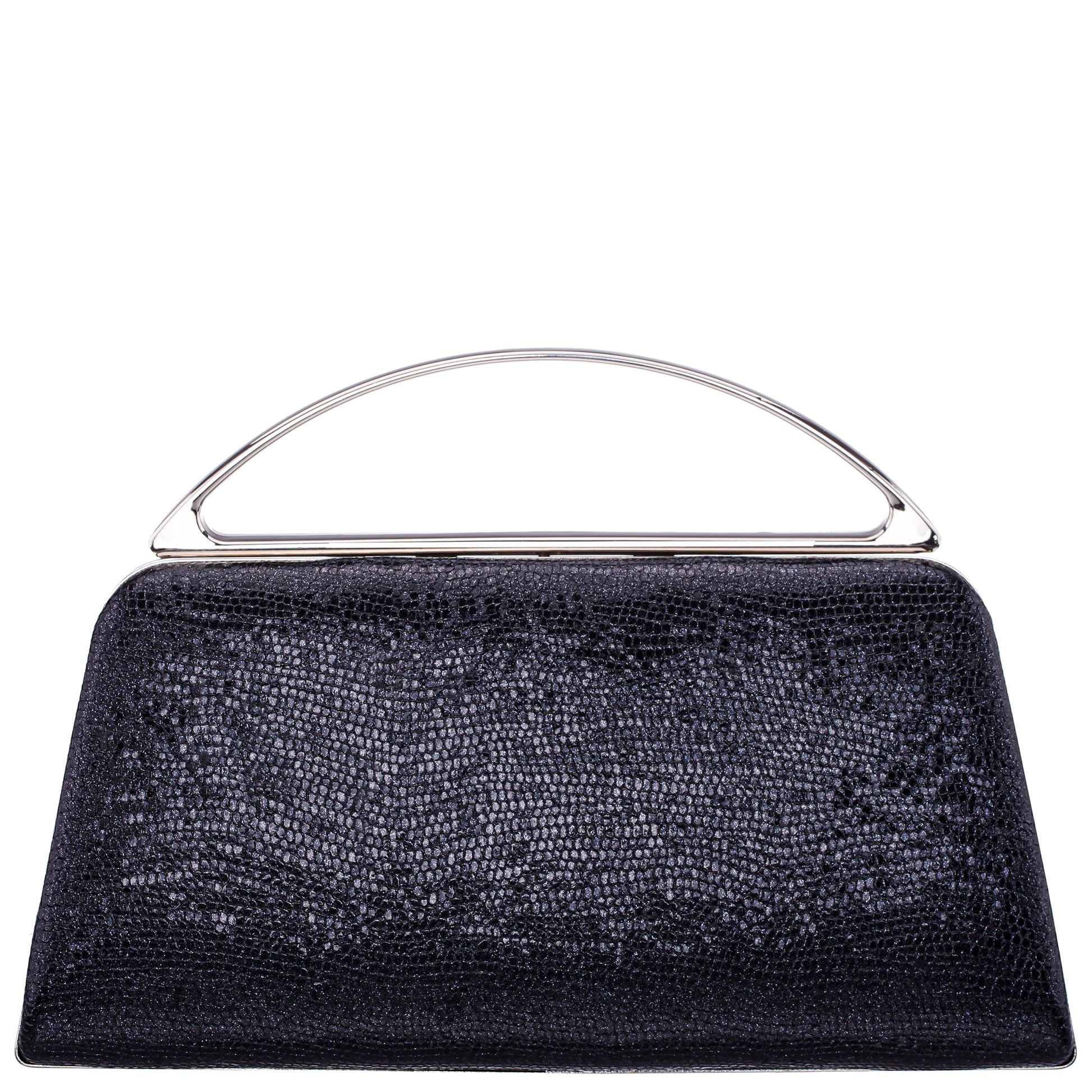 Nina Shoes Genesis-S Black Embossed Metallic Snake Minaudiere