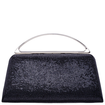 Nina Shoes Genesis-S Black Embossed Metallic Snake Minaudiere