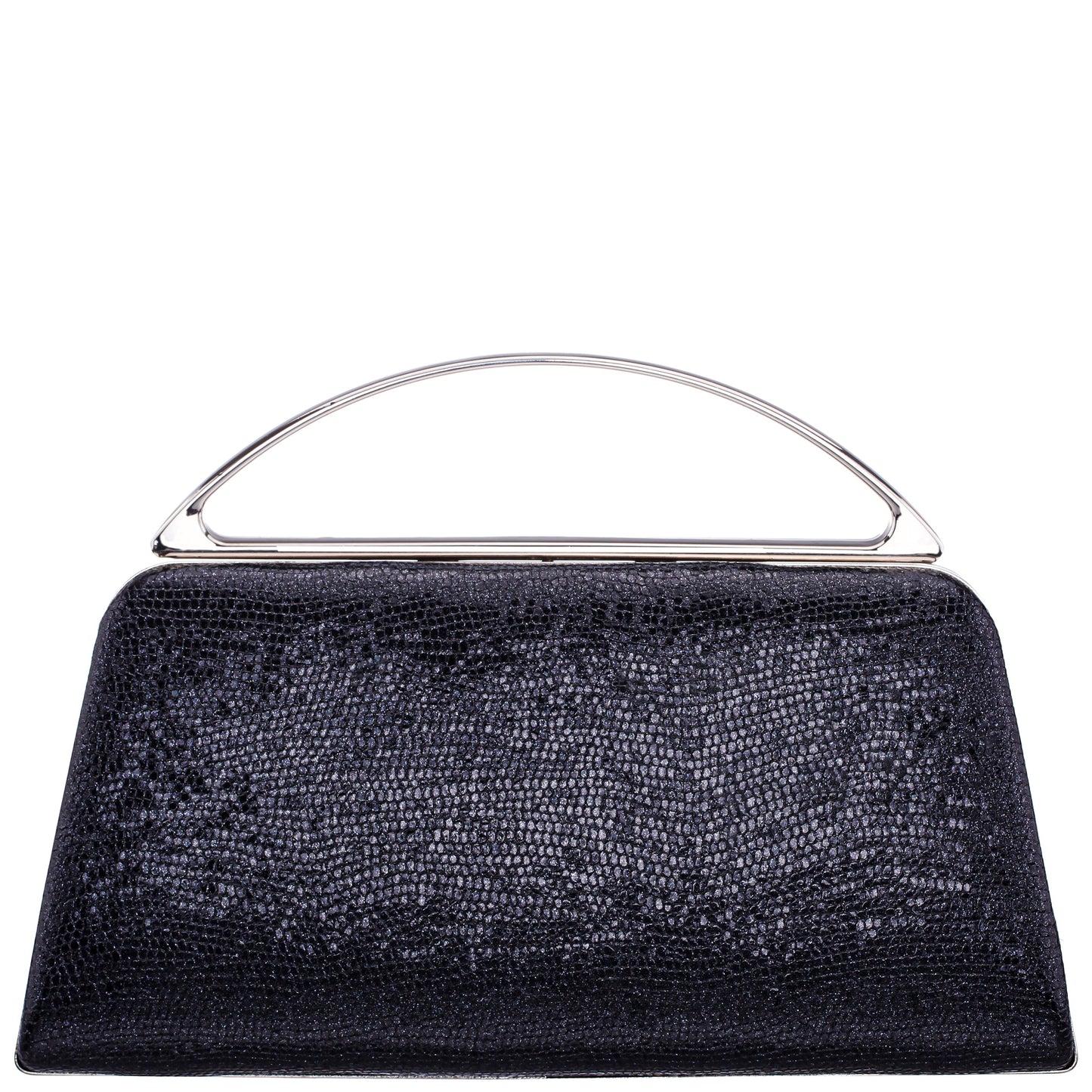 Nina Shoes Genesis-S Black Embossed Metallic Snake Minaudiere