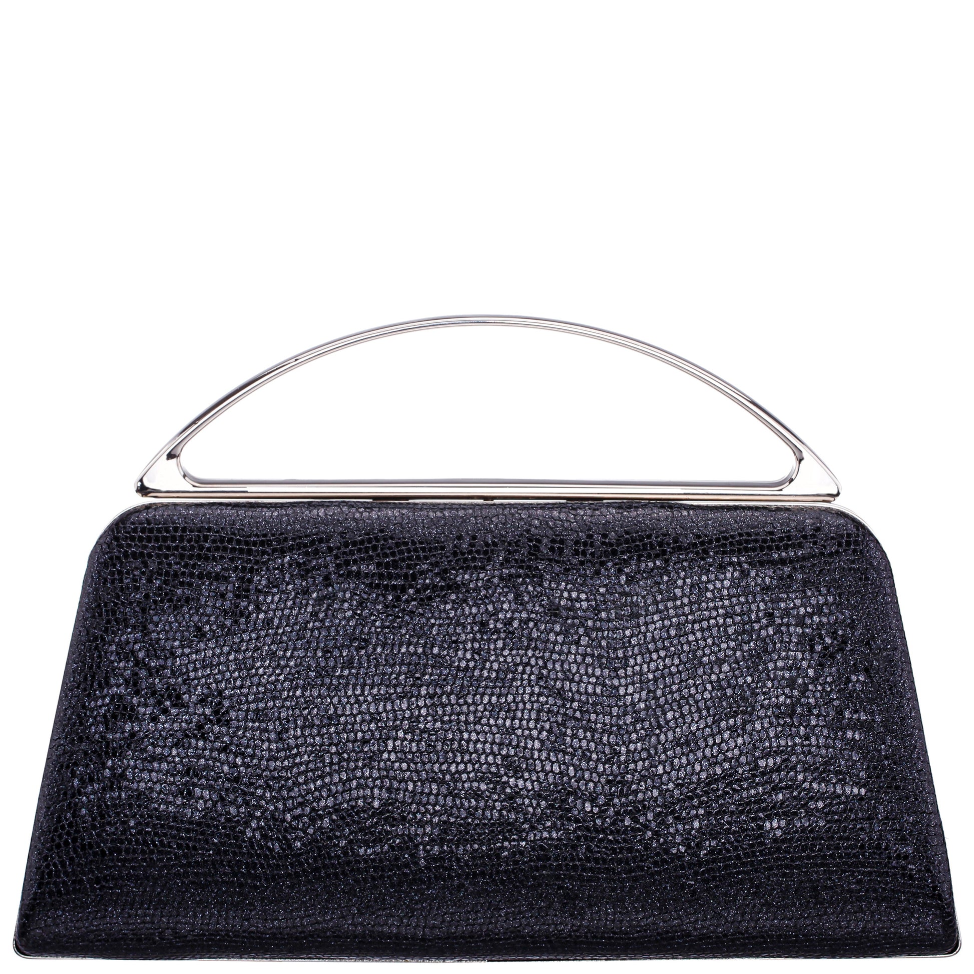Nina Shoes Genesis-S Black Embossed Metallic Snake Minaudiere