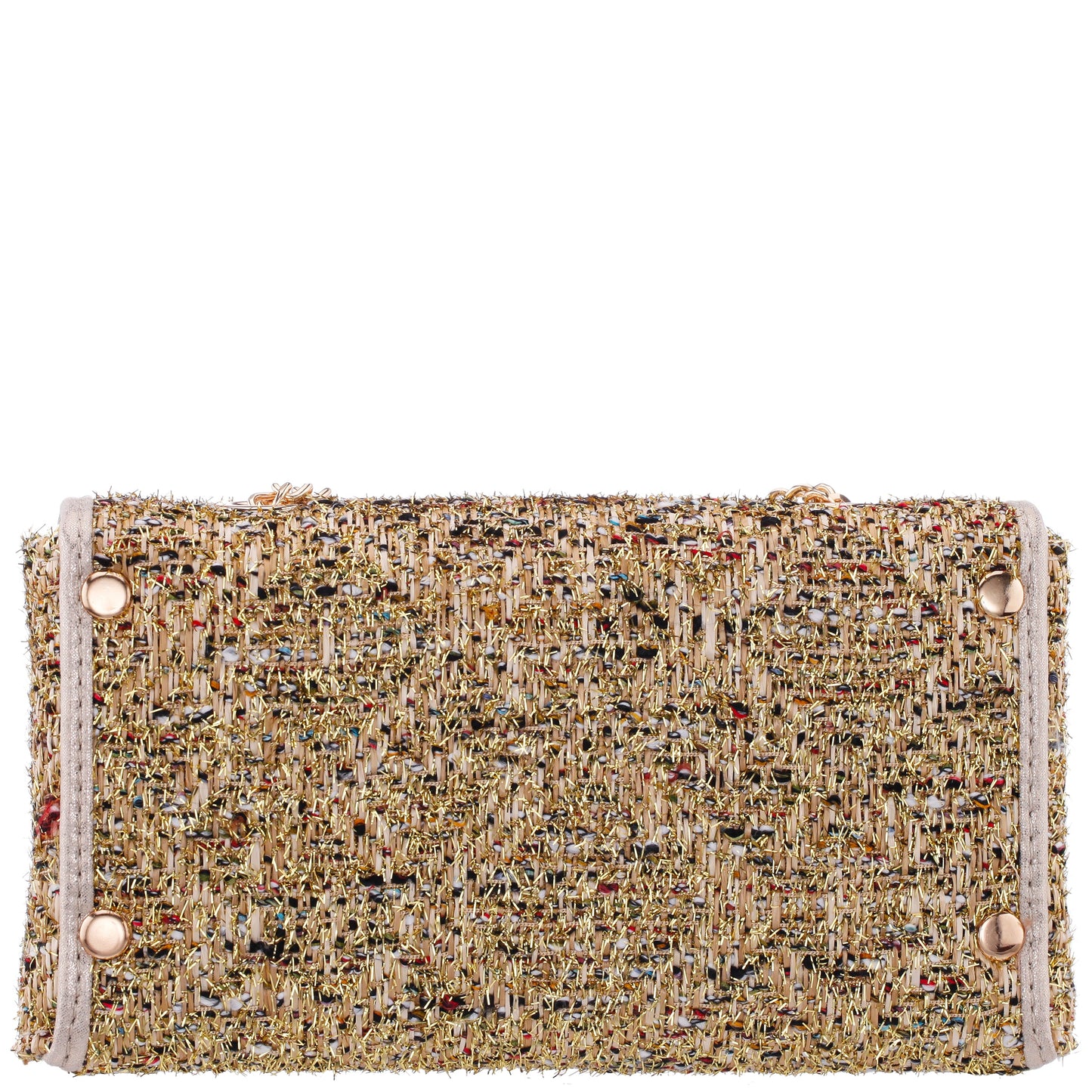 Nina Shoes Cerise Gold Metallic Tweed Crossbody Bag