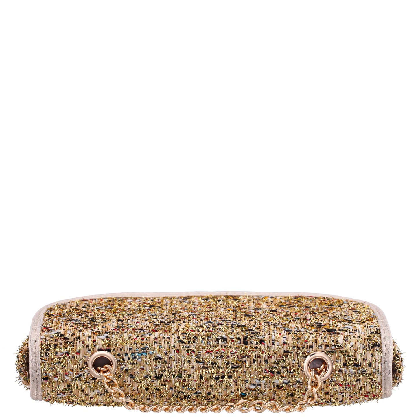 Nina Shoes Cerise Gold Metallic Tweed Crossbody Bag