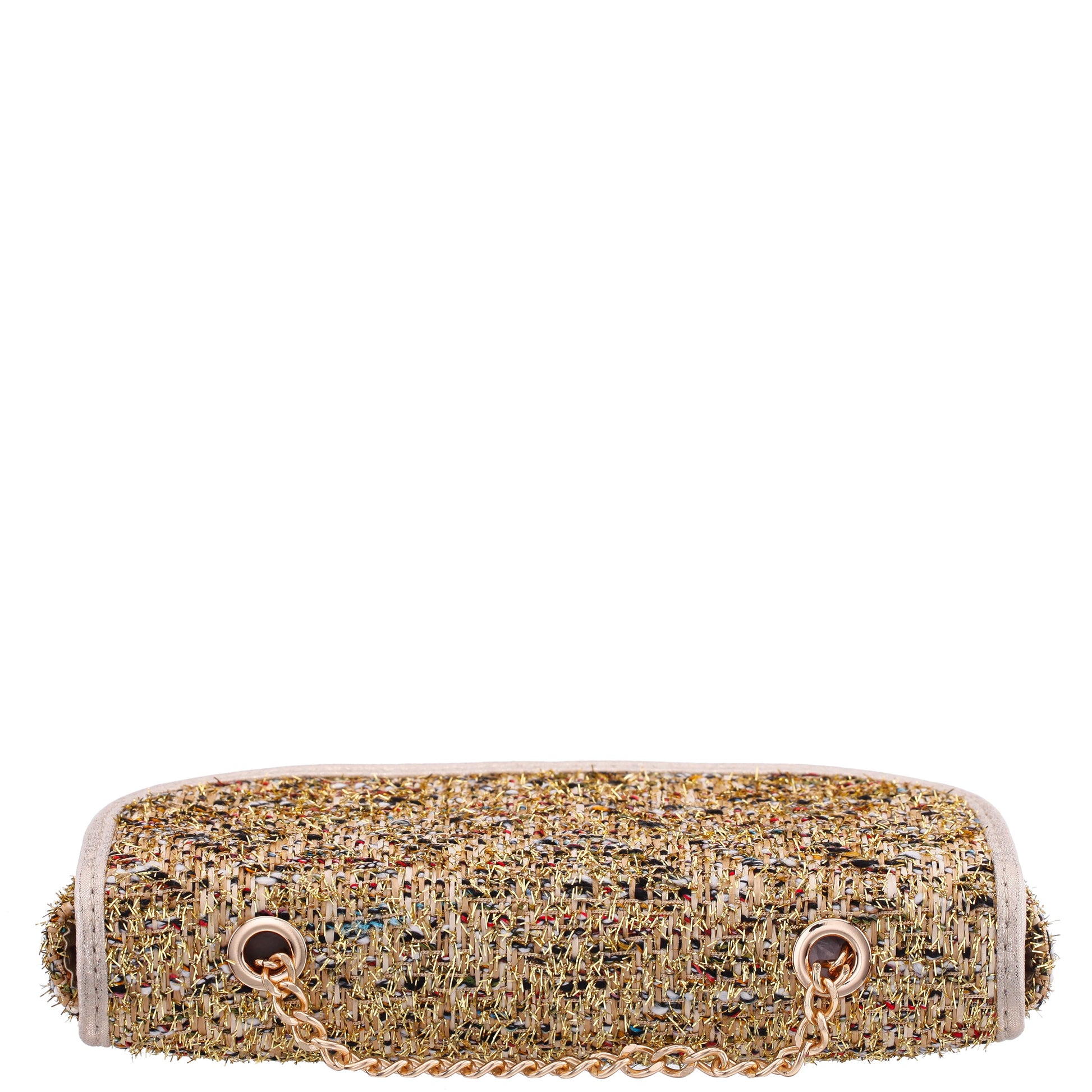 Nina Shoes Cerise Gold Metallic Tweed Crossbody Bag