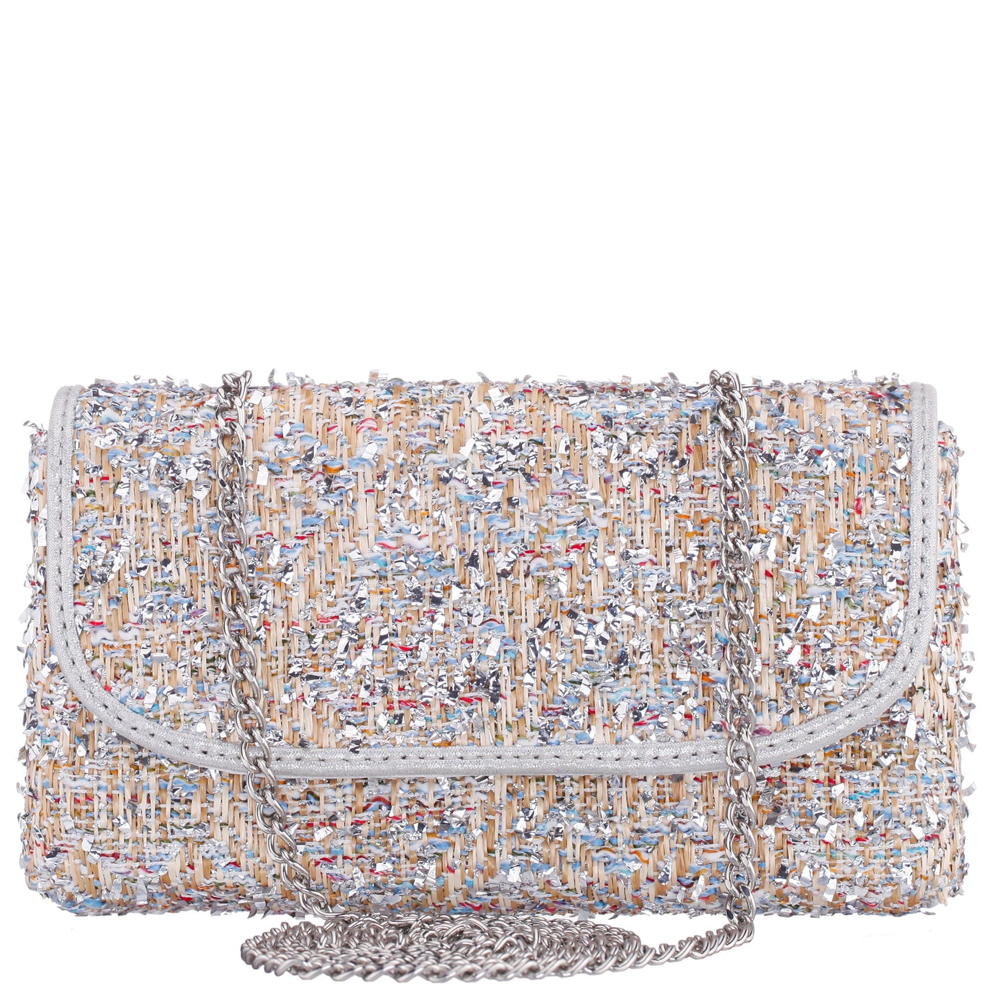 Nina Shoes Cerise Silver Multi Metallic Tweed Crossbody Bag