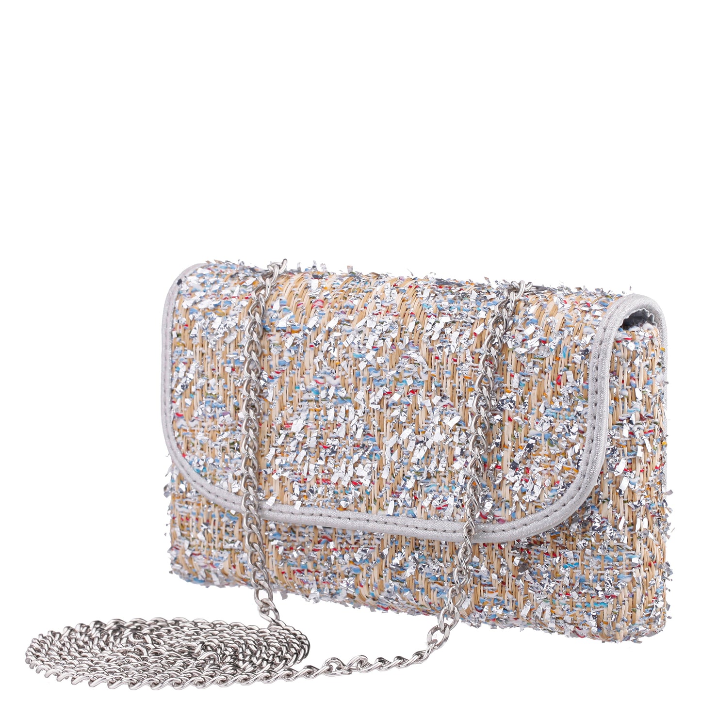 Nina Shoes Cerise Silver Multi Metallic Tweed Crossbody Bag