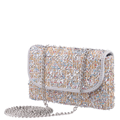 Nina Shoes Cerise Silver Multi Metallic Tweed Crossbody Bag