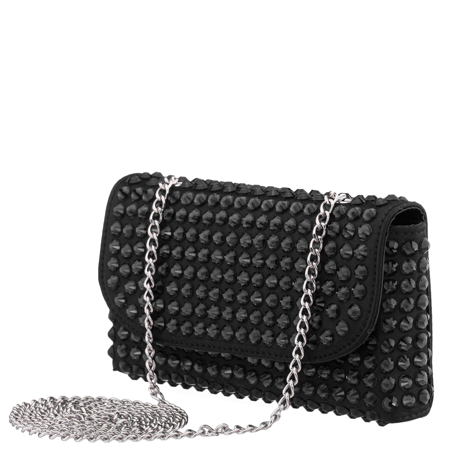 Nina Shoes Bixby Black Satin Crossbody Bag