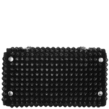 Nina Shoes Bixby Black Satin Crossbody Bag