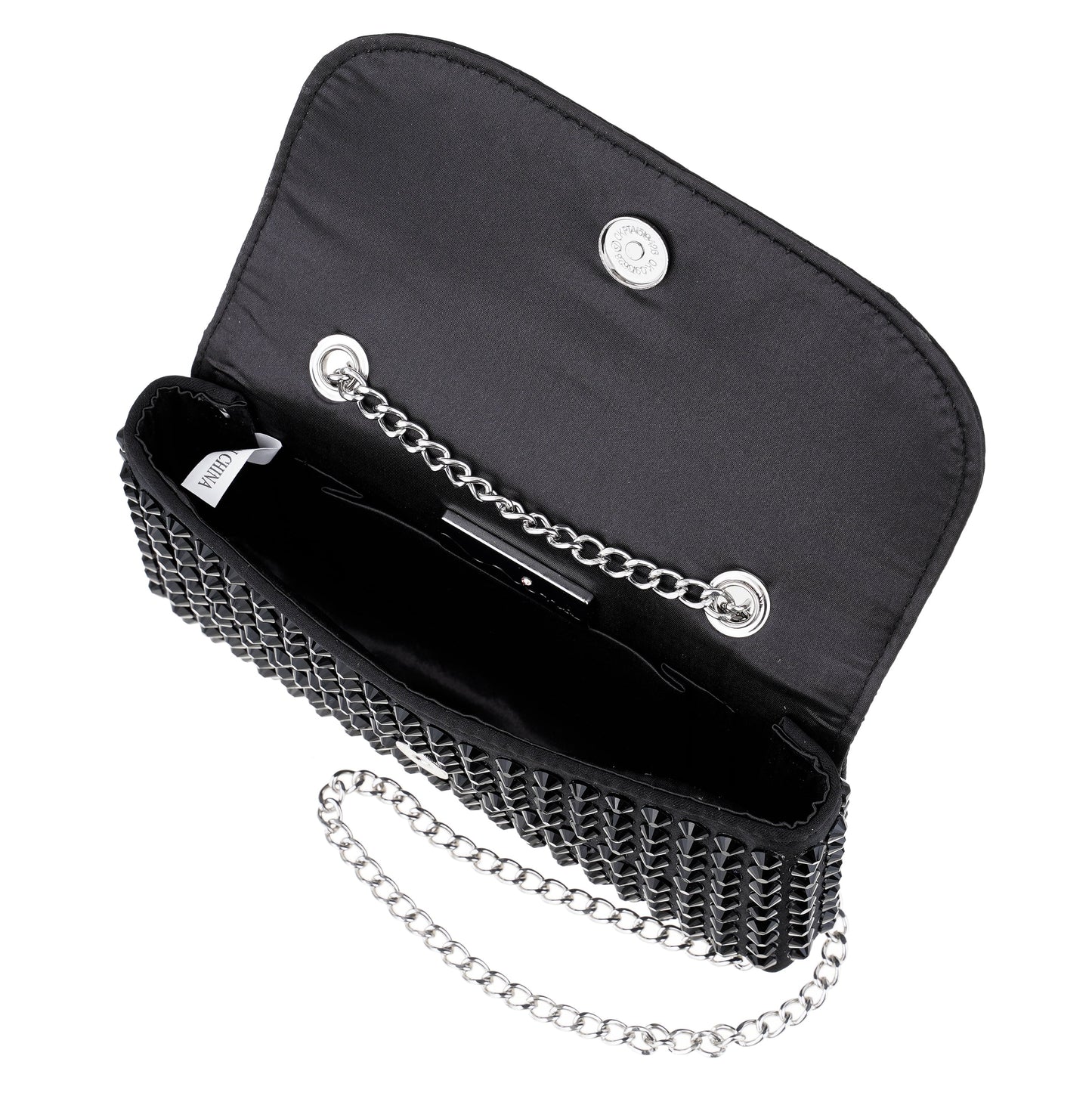 Nina Shoes Bixby Black Satin Crossbody Bag