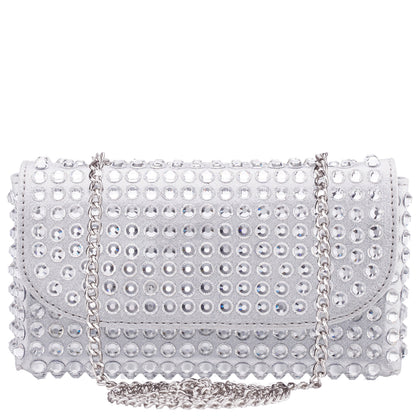 Nina Shoes Bixby Silver Glamex Crossbody Bag