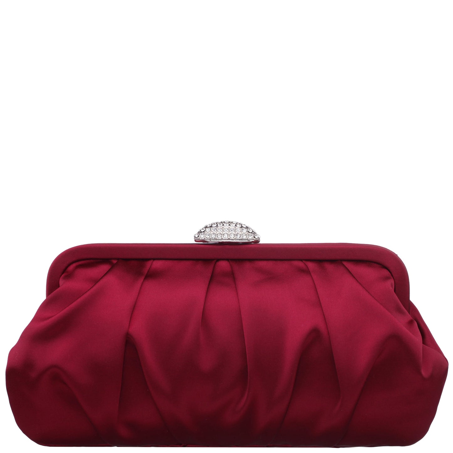 Nina Shoes Concord Red Satin Frame Clutch