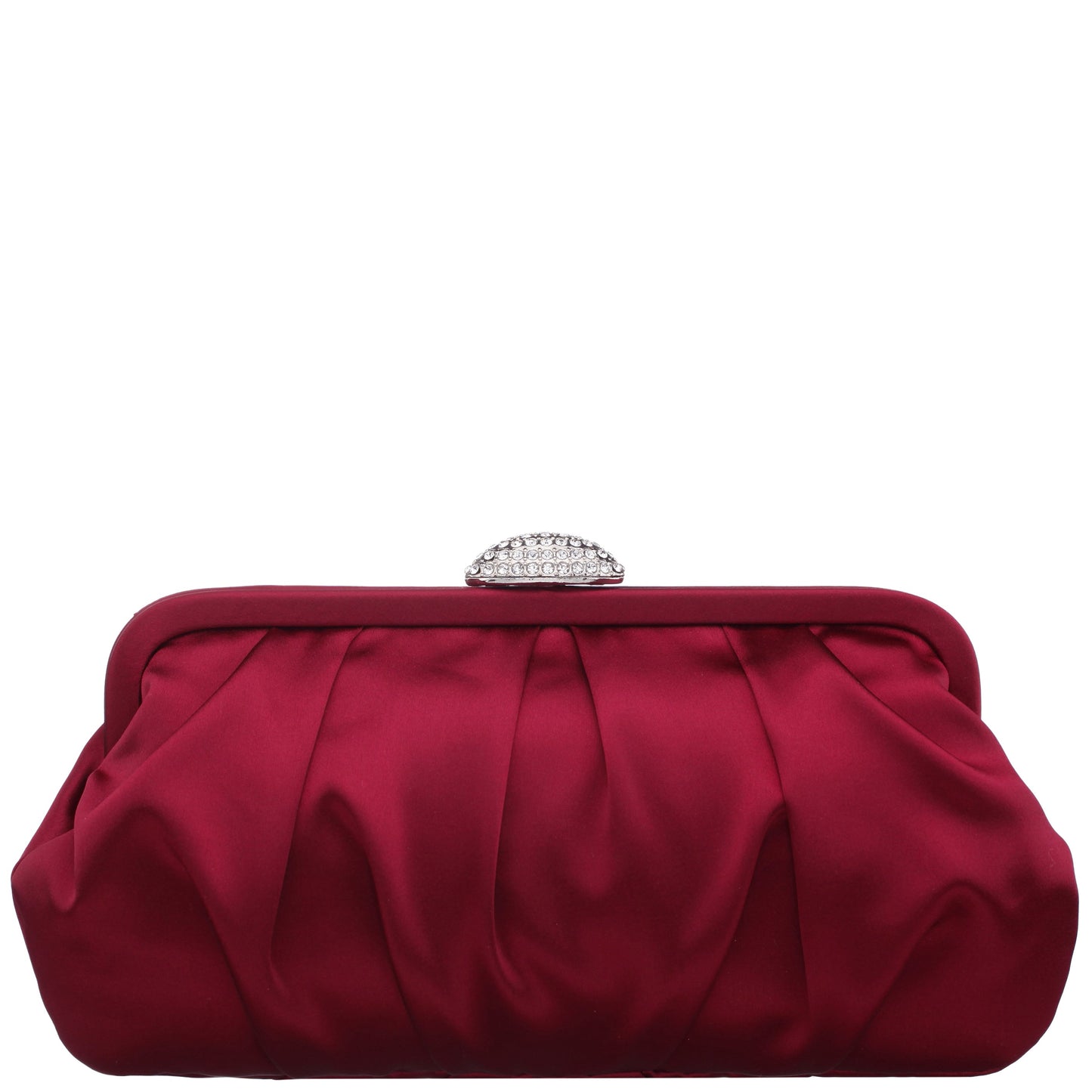 Nina Shoes Concord Red Satin Frame Clutch