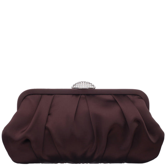 Nina Shoes Concord CHOCOLATE Satin Clutch