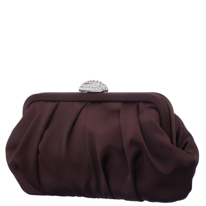 Nina Shoes Concord CHOCOLATE Satin Clutch