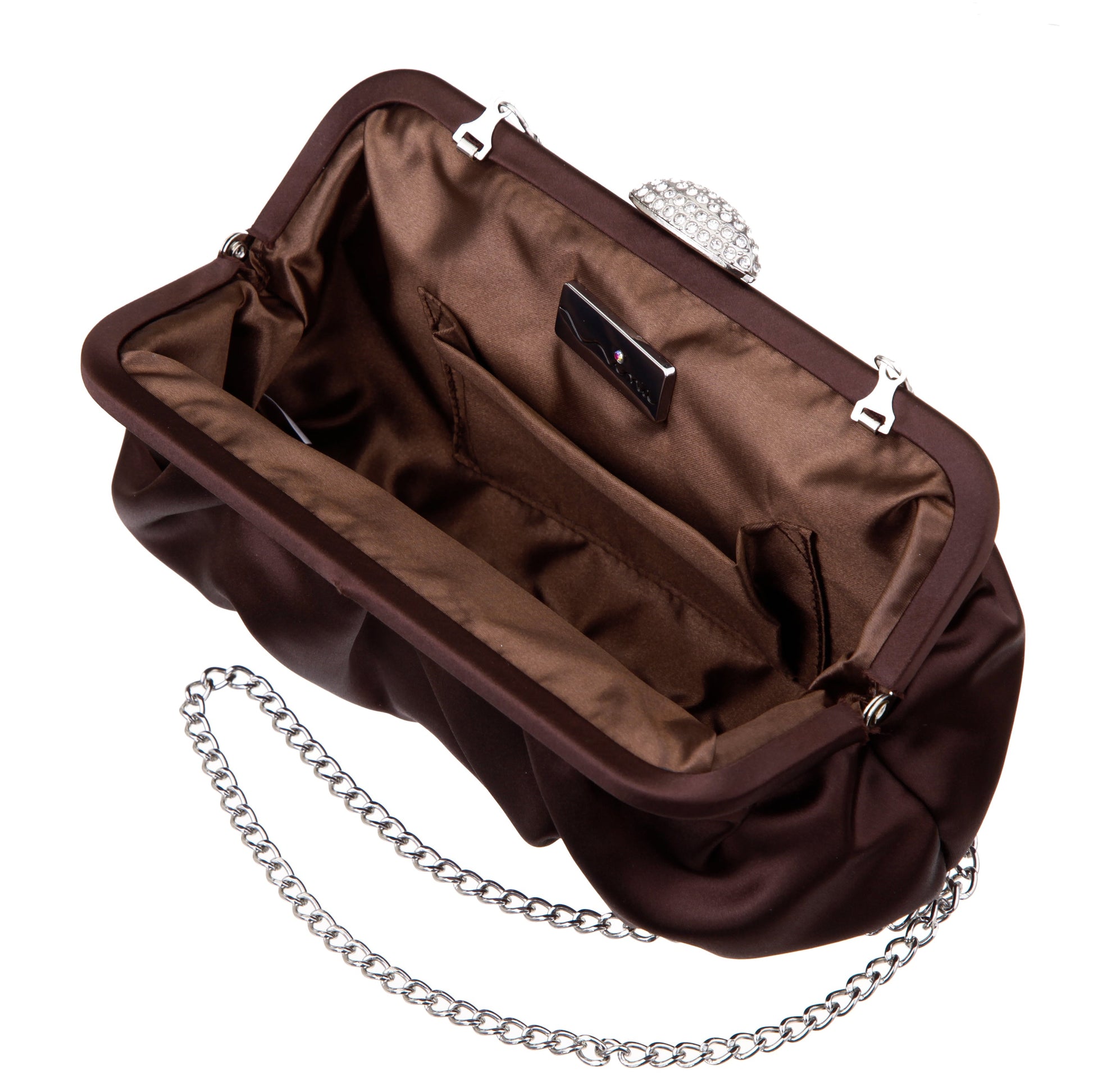 Nina Shoes Concord CHOCOLATE Satin Clutch