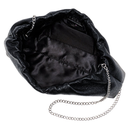 Nina Shoes Thea-T Black Stellarglow Fabric Frame Clutch