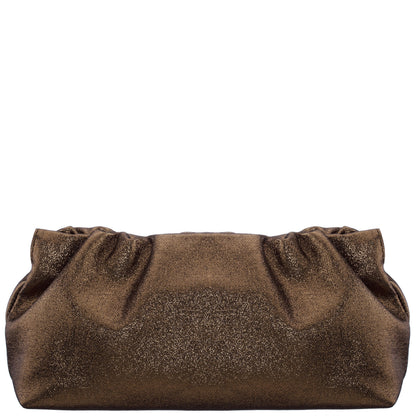 Nina Shoes Thea-T Brown Stellarglow Fabric Frame Clutch